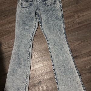 Fashion Nova Acid Wash Flare Jeans